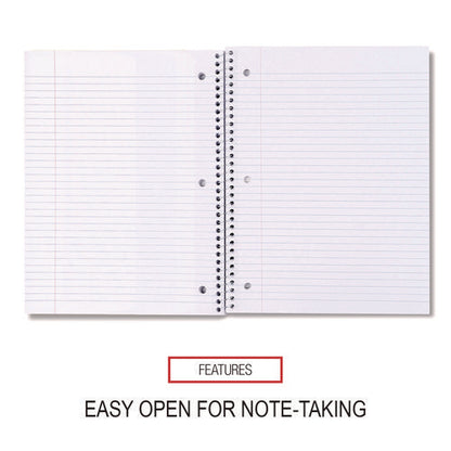 Wirebound Notebook, 1-subject, Medium/college Rule, Black Cover, (70) 10.5 X 8 Sheets