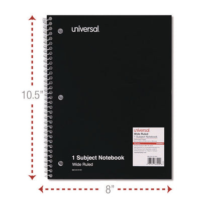 Wirebound Notebook, 1-subject, Wide/legal Rule, Assorted Cover Colors, (70) 10.5 X 8 Sheets, 4/pack