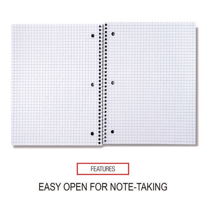 Wirebound Notebook, 1-subject, Quadrille Rule (4 Sq/in), Assorted Cover Colors, (70) 10.5 X 8 Sheets, 4/pack