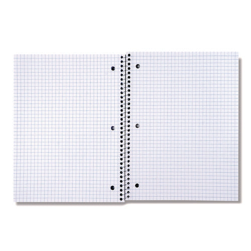 Wirebound Notebook, 1-subject, Quadrille Rule (4 Sq/in), Assorted Cover Colors, (70) 10.5 X 8 Sheets, 4/pack