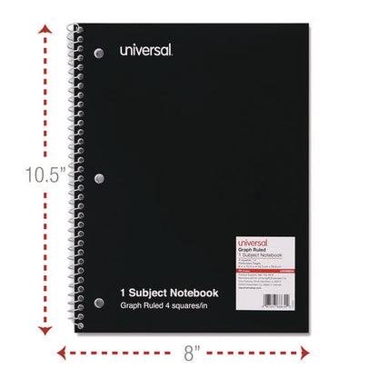 Wirebound Notebook, 1-subject, Quadrille Rule (4 Sq/in), Assorted Cover Colors, (70) 10.5 X 8 Sheets, 4/pack