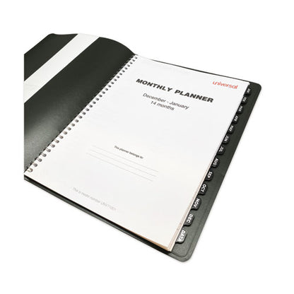 Monthly Planner, 11 X 8, Black Cover, 14-month: Dec 2025 To Jan 2027