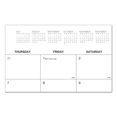 Desk Pad Calendar, 22 X 17, White Sheets, Black Binding, Clear Corners, 12-month (jan To Dec): 2026