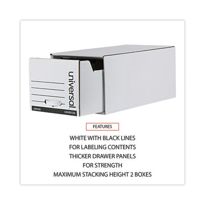 Economy Storage Drawer Files, Letter Files, White, 6/carton