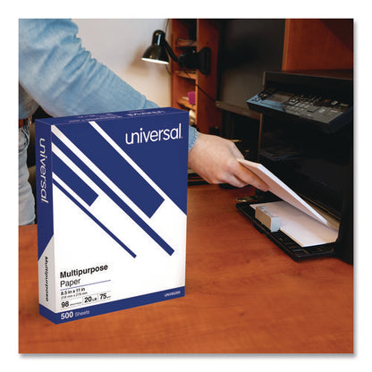 Deluxe Multipurpose Paper, 98 Bright, 20 Lb Bond Weight, 8.5 X 11, Bright White, 500 Sheets/ream, 10 Reams/carton