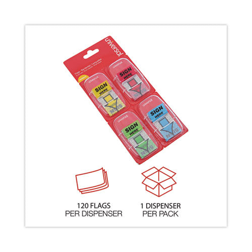 Deluxe Message Arrow Flags, "sign Here", Assorted Colors, 120/pack