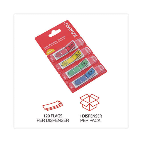 Deluxe Message Arrow Flags, "sign Here", Assorted Colors, 120/pack