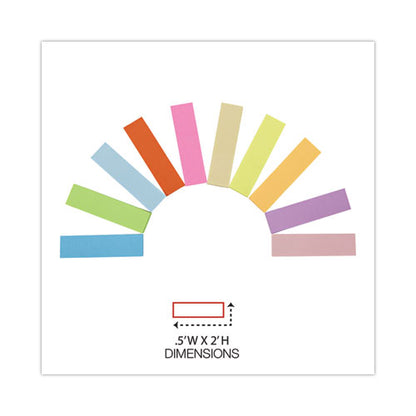 Self-stick Page Tabs, 0.5" X 1.75", Assorted Colors, 500/pack