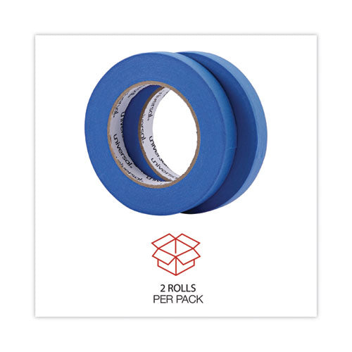Premium Blue Masking Tape With Uv Resistance, 3" Core, 18 Mm X 54.8 M, Blue, 2/pack