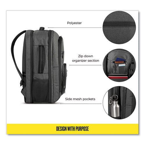 Grand Travel Tsa Backpack, 17.3", 11.88 X 7 X 19, Dark Gray