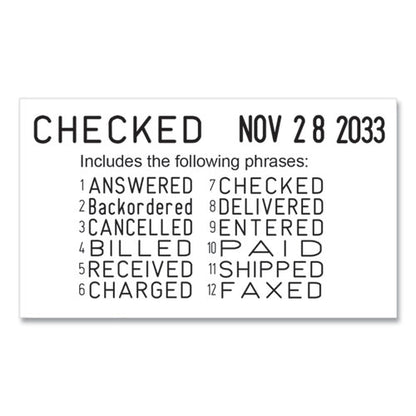 Printy Economy 12-message Date Stamp, Self-inking, 2" X 0.38", Black