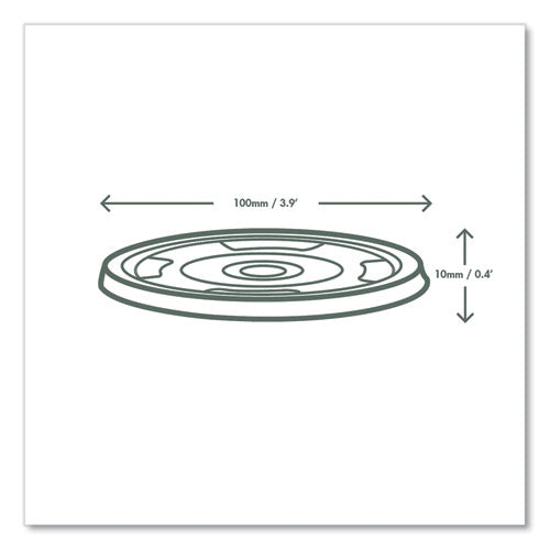 96 Series Cold Cup Lids, Fits Vegware 96-series Cold Cups, Plastic, Clear, 1,000/carton