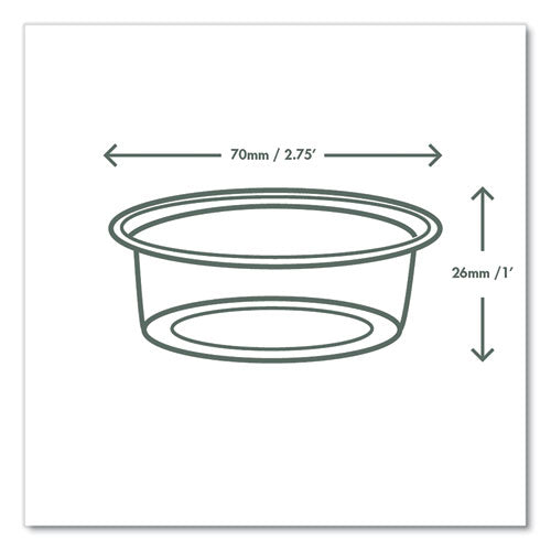Portion Pots, 2 Oz, Plastic, Clear, 2,000/carton