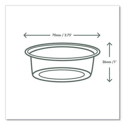 Portion Pots, 2 Oz, Plastic, Clear, 2,000/carton