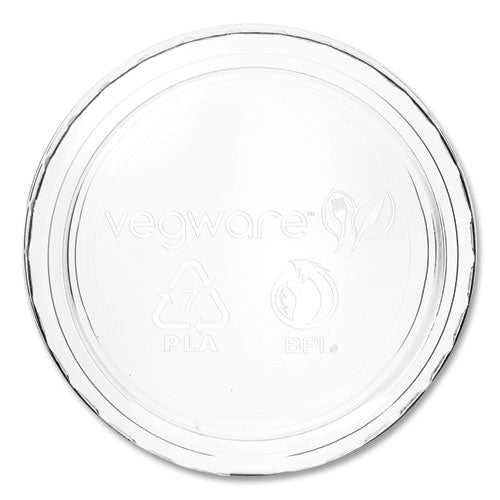 Portion Pot Lids, Fits Vegware 2 Oz To 4 Oz Portion Pots, Plastic, Clear, 2,000/carton