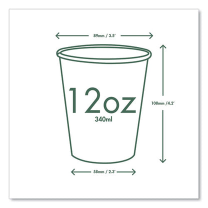 89-series Hot Cup, 12 Oz, Paper, White/green, 1,000/carton
