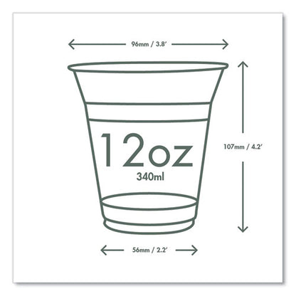 96-series Cold Cup, 12 Oz, Plastic, Clear/green, 1,000/carton