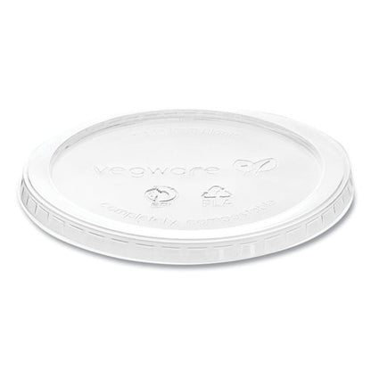 Round Deli Pot Lids, Compostable, For 8 Oz To 32 Oz Deli Containers, Clear, Plastic, 500/carton