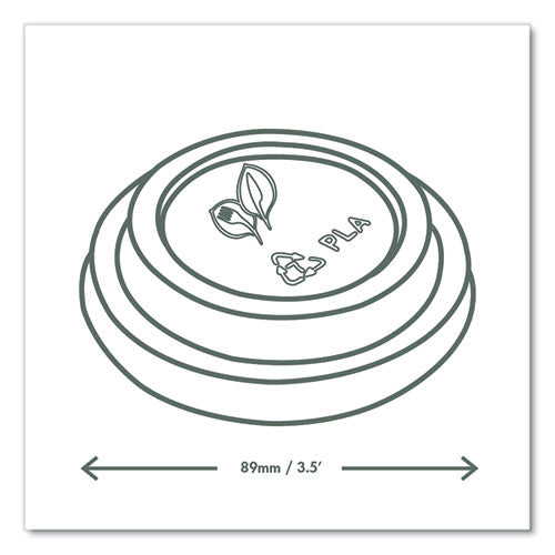 89 Series Hot Cup Lids, Fits Vegware 89-series Hot Cups, Plastic, White, 1,000/carton