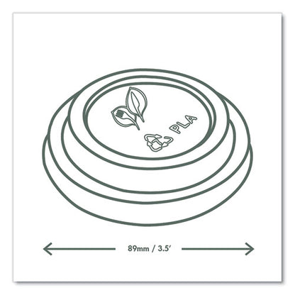 89 Series Hot Cup Lids, Fits Vegware 89-series Hot Cups, Plastic, White, 1,000/carton
