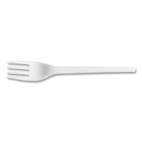 White Cpla Cutlery, General Purpose Fork, Plastic, White, 1,000/carton