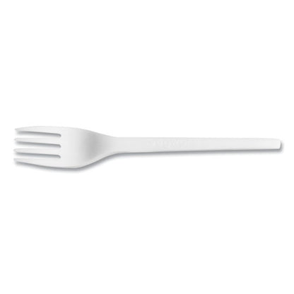 White Cpla Cutlery, General Purpose Fork, Plastic, White, 1,000/carton