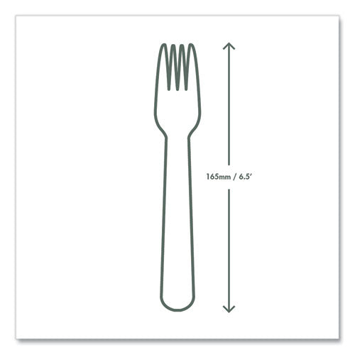 White Cpla Cutlery, General Purpose Fork, Plastic, White, 1,000/carton