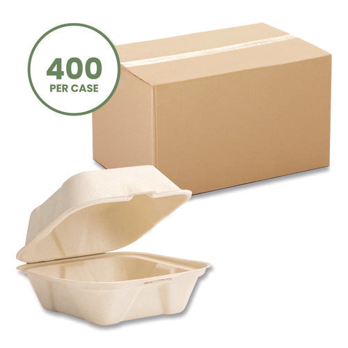 Nourish Molded Fiber Takeout Containers, Compostable, 5.9 X 5.9 X 2.9, White, Sugarcane, 400/carton