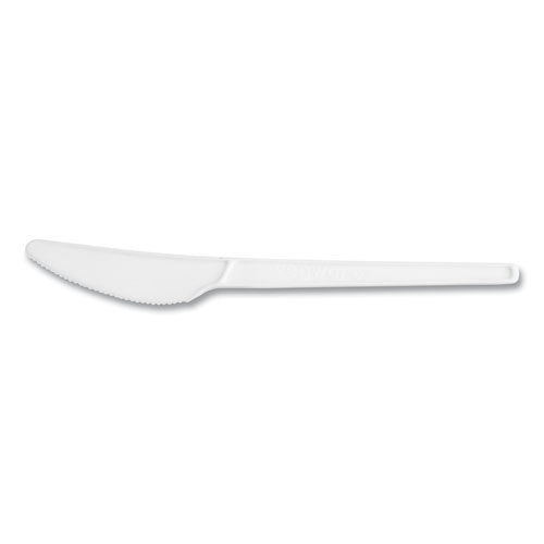 White Cpla Cutlery, General Purpose Knife, Plastic, White, 1,000/carton