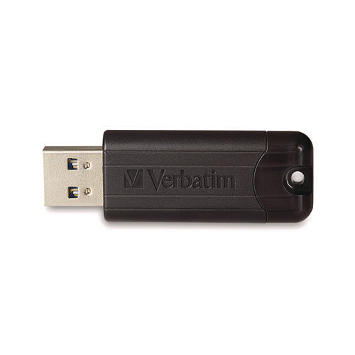 Pinstripe Usb 3.2 Flash Drive, 32 Gb, Black
