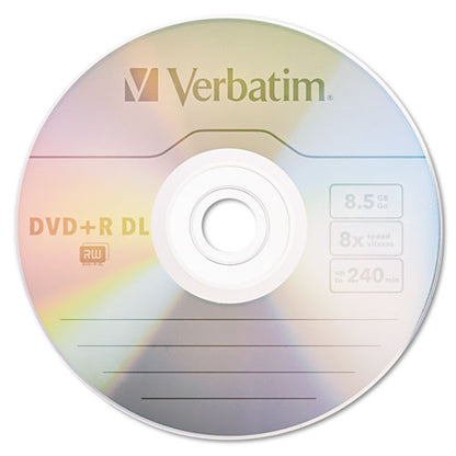 Dvd+r Dual-layer Recordable Disc, 8.5 Gb, 8x, Jewel Case, Silver, 5/pack