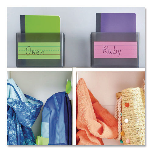 Five-color Ruled Word Strips, 8" X 3", Assorted Colors, 100/pack