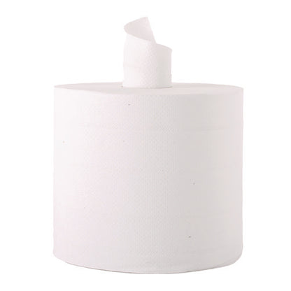 Center-flow Perforated Paper Towel Roll, 7.3 X 15, White, 6 Rolls/carton