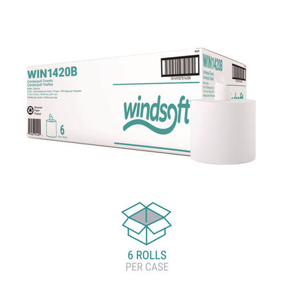 Center-flow Perforated Paper Towel Roll, 7.3 X 15, White, 6 Rolls/carton