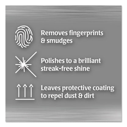 Stainless Steel Wipes, 1-ply, 7 X 8, White, 30/canister