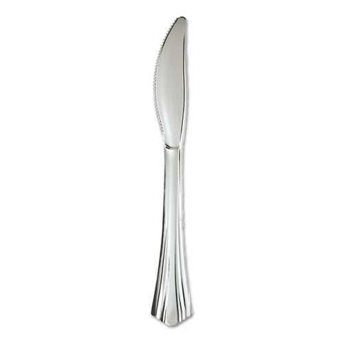 Heavyweight Plastic Knives, Reflections Design, Silver, 600/carton
