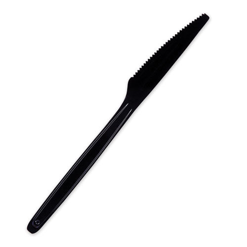 Cutlery For Cutlerease Dispensing System, Mediumweight Knife, Plastic, Black, 960/box