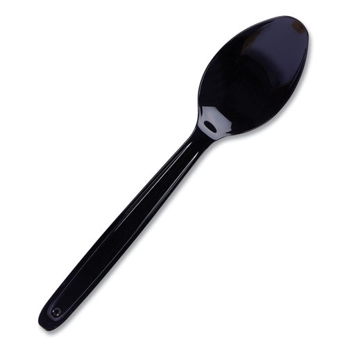 Cutlery For Cutlerease Dispensing System, Mediumweight Spoon, Plastic, Black, 960/box
