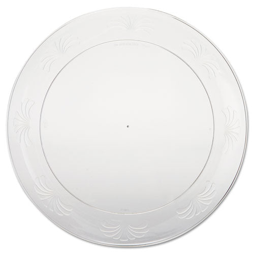 Designerware Plastic Plates, 9" Dia, Clear, 10/pack, 18 Packs/carton