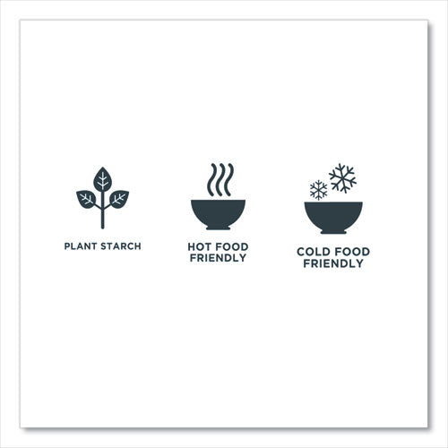 Ecosense Renewable Plant Starch Cutlery, Fork, Plastic, Cream, 50/pack