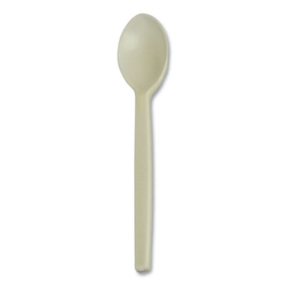 Ecosense Renewable Plant Starch Cutlery, Spoon, Plastic, Cream, 50/pack