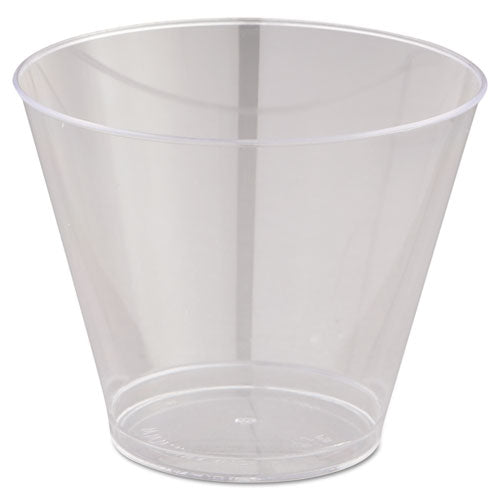 Comet Smooth Wall Tumblers, Squat, 9 Oz, Plastic, Clear, 25/pack, 20 Packs/carton