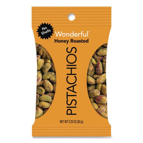 No Shells Honey Roasted Pistachios, 2.25 Oz Bags, 8/box