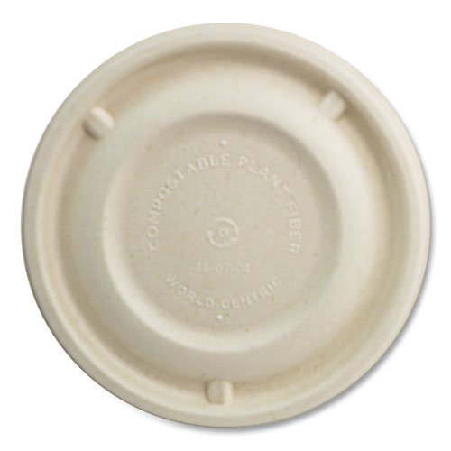 Fiber Lids For Bowls, 4.7" Diameter, Natural, Paper, 500/carton
