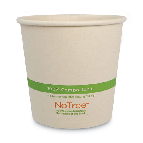 No Tree Paper Bowls, 24 Oz, 4.4" Diameter X 4.5" H, Natural, Sugarcane, 500/carton