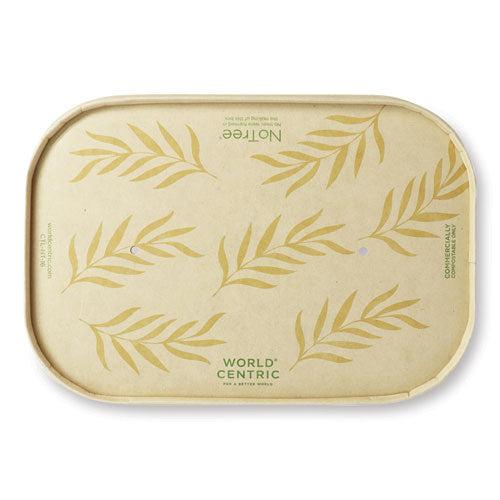 Paper Lids For Containers, 4.7 X 6.8 X 0.8, Natural, Paper, 300/carton