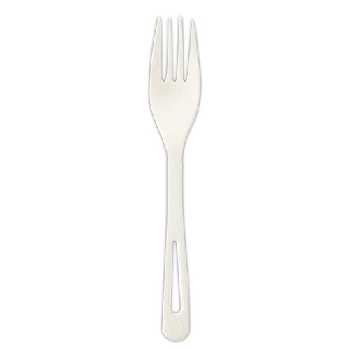 Tpla Compostable Cutlery, Fork, Plastic, White, 1,000/carton