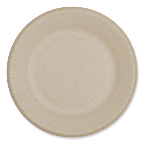 Fiber Plates, Ripple Edge, Paper, 6.1" Dia, Natural, 1,000/carton