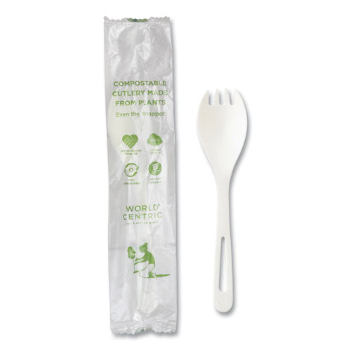Tpla Compostable Cutlery, Spork, Plastic, White, 750/carton
