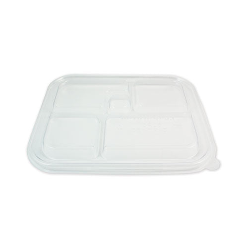 Pla Lids For Fiber Bento Box Containers, 12.1 X 9.8 X 0.8, Clear, Plastic, 300/carton
